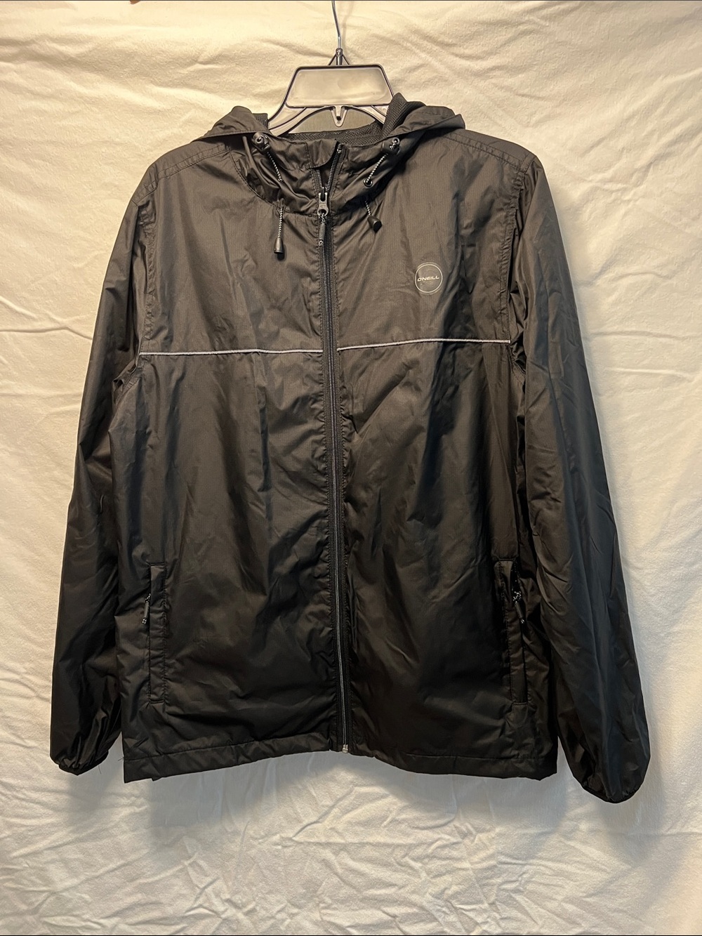 O'Neill Men's Black Hooded Windbreaker Jacket